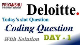 Deloitte Coding Question  210123  Latest Coding Question  In JAVA [upl. by Nihsfa]