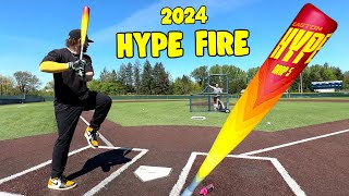 Hitting with the 2024 EASTON HYPE FIRE  USSSA Baseball Bat Review new exit velo record [upl. by Fina]