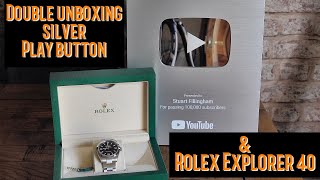 unboxing The NEW ROLEX EXPLORER 40mm amp My Silver play button 100000 subscriber Channel special [upl. by Adiasteb]