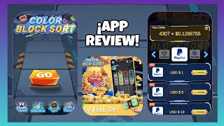 APP REVIEW COLOR BLOCK SORT🧪 ¡GANA 1 USD A PAYPAL JUGANDO🎮 ¿PAGARA [upl. by Ethelind917]