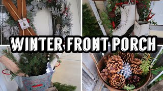 Rustic Farmhouse Winter Porch Decorating on a Budget  Dollar Tree DIYS  1 Ideas [upl. by Ominorej409]