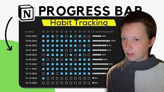 How To Build A Progress Bar In Notion Habit Tracker Part 1 [upl. by Lole743]