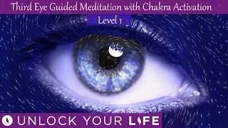 Third Eye Guided Meditation Level 1 with Chakra Activation Hypnosis Binaural Beats [upl. by Pain293]