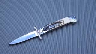 PK90 Lever Lock Stiletto Switchblade Automatic Knife [upl. by Elleina202]