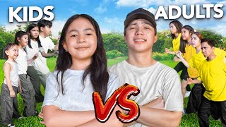 KIDS VS ADULTS Challenge With Kuya Jhong amp Sarina  Ranz and Niana [upl. by Lednem]