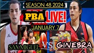 SCHEDULE TODAY JANUARY 7 2024SAN MIGUEL vs BRG GINEBRACOMmissioners cupPBA LAkSs ng laban [upl. by Attwood844]