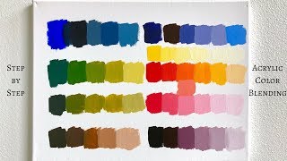 PRIMARY COLORS ONLY Acrylic Color Mixing Tutorial ColorByFeliks [upl. by Stoecker]