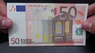 Banconota 50 Euro Prima Serie BCE EU [upl. by Cumings]