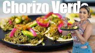 How To Make HOMEMADE CHORIZO VERDE  Green Chorizo Recipe [upl. by Aliwt493]