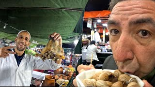 MARRAKECH MOROCCO CRAZY STREET FOOD NIGHT MARKET 🇲🇦 [upl. by Cristen]