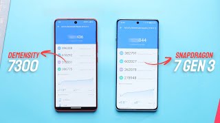 Dimensity 7300 Vs Snapdragon 7 Gen 3  Antutu Score amp Benchmark [upl. by Ennahteb982]