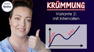 Krümmung einer ganzrationalen Funktion mit Intervallen bestimmen by einfach mathe [upl. by Aidnyc863]