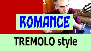 Romance  classical guitar tremolo  free tab [upl. by Aelanna]