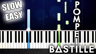 Bastille  Pompeii  SLOW EASY Piano Tutorial by PlutaX [upl. by Aniuqal]