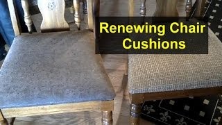 Recover chair cushions with new material  Home Repair Series [upl. by Nuahsel]