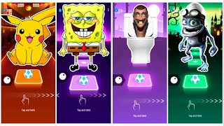 Pikachu vs SpongeBob vs Skibidi toilet vs Crazy frog Tiles Hop EDM Rush [upl. by Older]