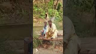 Funny Monkey And Man In Forest River [upl. by Akapol]