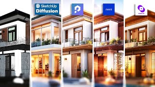 AI render comparisons  PromeAi vs MnmlAI vs lookxAI vs diffusionAi  Ai for Architecture [upl. by Etem]