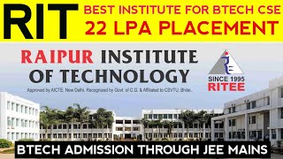 Raipur Institute of Technology College Review इतना कम में Btech  RITEE Review  Campus Placement [upl. by Nanor]