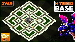 New BEST TH9 Base 2023 with COPY LINK  Town Hall 9 Hybrid Base Design  Clash of Clans [upl. by Docila]