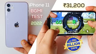 iPhone 11 At ₹31900 in Big Billion day sale BGMI Test With FPS Meter GOAT Performance [upl. by Blodget]