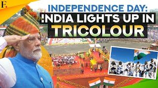 Watch India Adorns Itself In A Tricolour Spectacle On Its 78th Independence Day [upl. by Cormack]