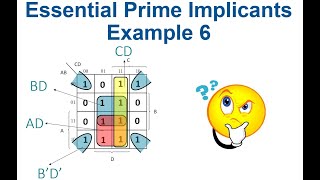 35 Prime Implicant and Essential Prime Implicants  Example 6 [upl. by Ulphi]