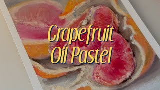 Grapefruit Painting with oil pastel  Painting Tutorial  Draw with me [upl. by Noelyn]