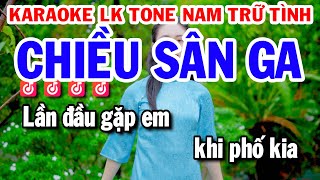 Karaoke Liên Khúc Trữ Tình Tone Nam Dễ Hát  Chiều Sân Ga [upl. by Breh939]