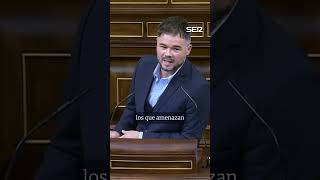 Rufián tras pronunciar varios anglicismos quot¿Les suenan lo usanquot [upl. by Islean744]