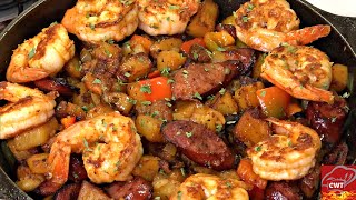 Cajun Shrimp Sausage And Potato Skillet  Potato Skillet [upl. by Airot409]