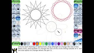 Tux Paint quotEpitrochoidquot amp quotHypotrochoidquot Spirograph Magic Tools [upl. by Ydollem]