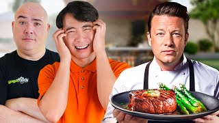 I forced UNCLE ROGER to review Jamie Oliver Steak [upl. by Andie40]