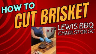 How to cut a brisket 🥩 Lewis BBQ Charleston South Carolina…Get there early or you won’t get any [upl. by Iveson]