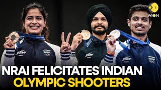 NRAI felicitates Indian Olympic shooters  WION Sports [upl. by Marozik]