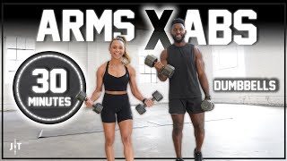 30 Minute Arms amp Abs Dumbbell Workout Upper Body amp Core Strength Training [upl. by Poock]