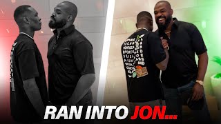 Israel Adesanya and Jon Jones FACE OFF amp SPAR on Las Vegas Casino Floor [upl. by Manno]