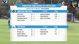 Victorian Premier Cricket  Kookaburra Mens Seconds  Round 12  Kingston Hawthorn v Footscray [upl. by Nosila50]