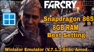 Winlator Emulator V713 Afei  Glibc Android  Far Cry 4 Samsung S20 FE 5G Best Setting Game Play [upl. by Leffert]