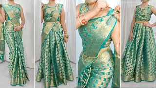 ORGANZA SILK SAREE DRAPING IN 3 STYLEBEGINNERS ORGANZA SAREE DRAPING TUTORIALHINDI [upl. by Pilihp647]