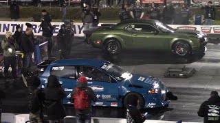 Twin Turbo Hellcat Redeye vs Turbo Honda Civic 14 Mile Drag Race [upl. by Gokey]