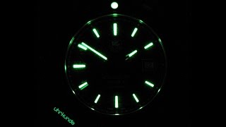 TAG Heuer Aquaracer WAP2010BA0830 Lume Night Video [upl. by Nnayrrehs]