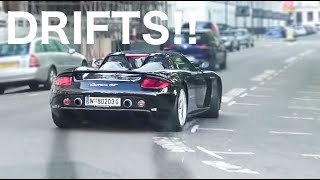 TWO StraightPiped Carrera GTs cause CHAOS in London CRAZY Powerslides and Tunnel Runs [upl. by Eecyal408]