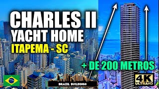 CHARLES II YACHT HOME ⭐ ITAPEMA SC ⭐ MAIS DE 200 METROS DE ALTURA ⭐ arranhaceu obras apartamento [upl. by Noivert]