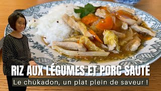 Le chukadon un plat populaire japonais à base de porc et de légumes sautés [upl. by Nickey]