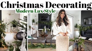 NEW 2023 Christmas Decorating  Modern Lux Christmas  Christmas Mantel amp Living Room Decor [upl. by Sivlek59]