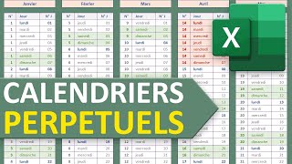 Calendrier annuel et perpétuel avec Excel [upl. by Dodson]