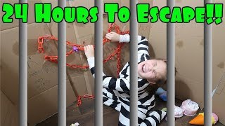 24 Hours To Escape Box Fort Jail 24 Hours With No LOL Dolls [upl. by Iahc640]