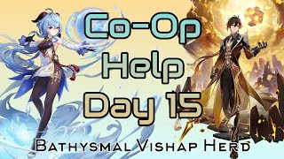 Bathysmal Vishap Herd WL9  Day 15  Helping players in Genshin CoOp [upl. by Ronn682]