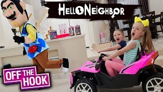 Pranking Hello Neighbor in Real Life Off the Hook Toy Scavenger Hunt [upl. by Asiul707]